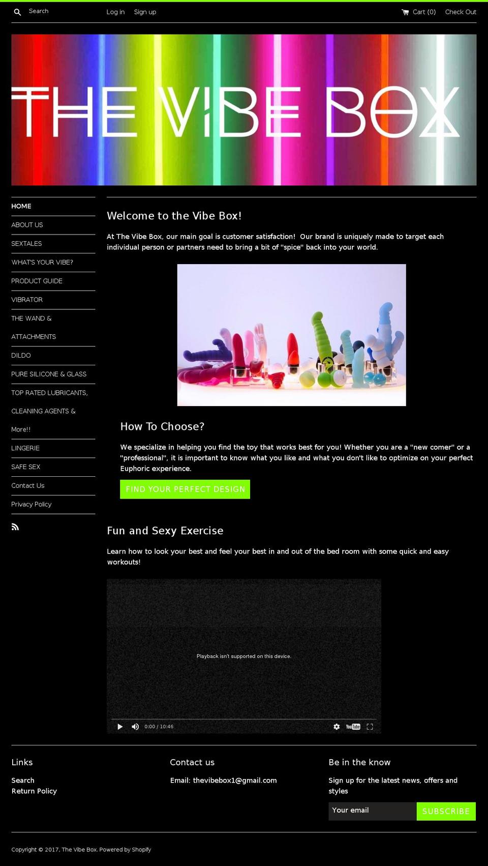 thevibebox.com shopify website screenshot