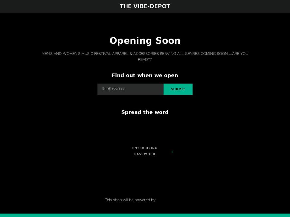 thevibedepot.com shopify website screenshot