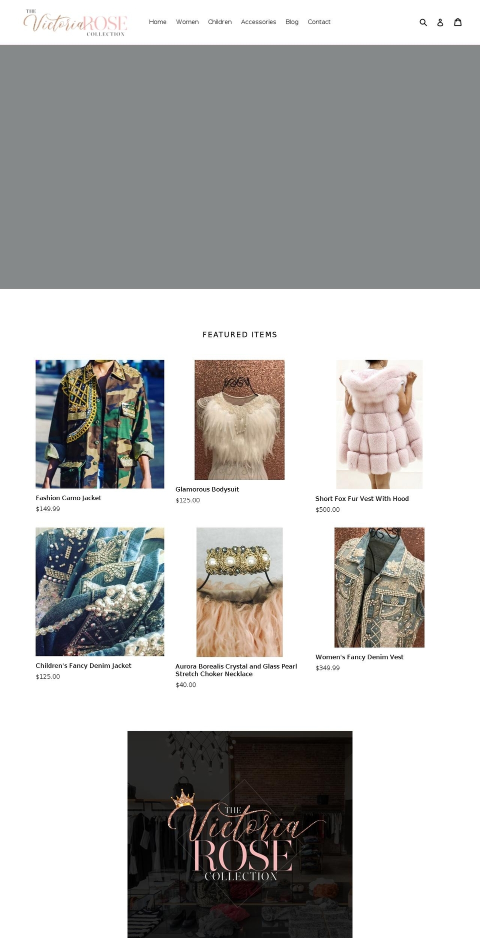 thevictoriarosecollection.com — Shopify storefront screenshot