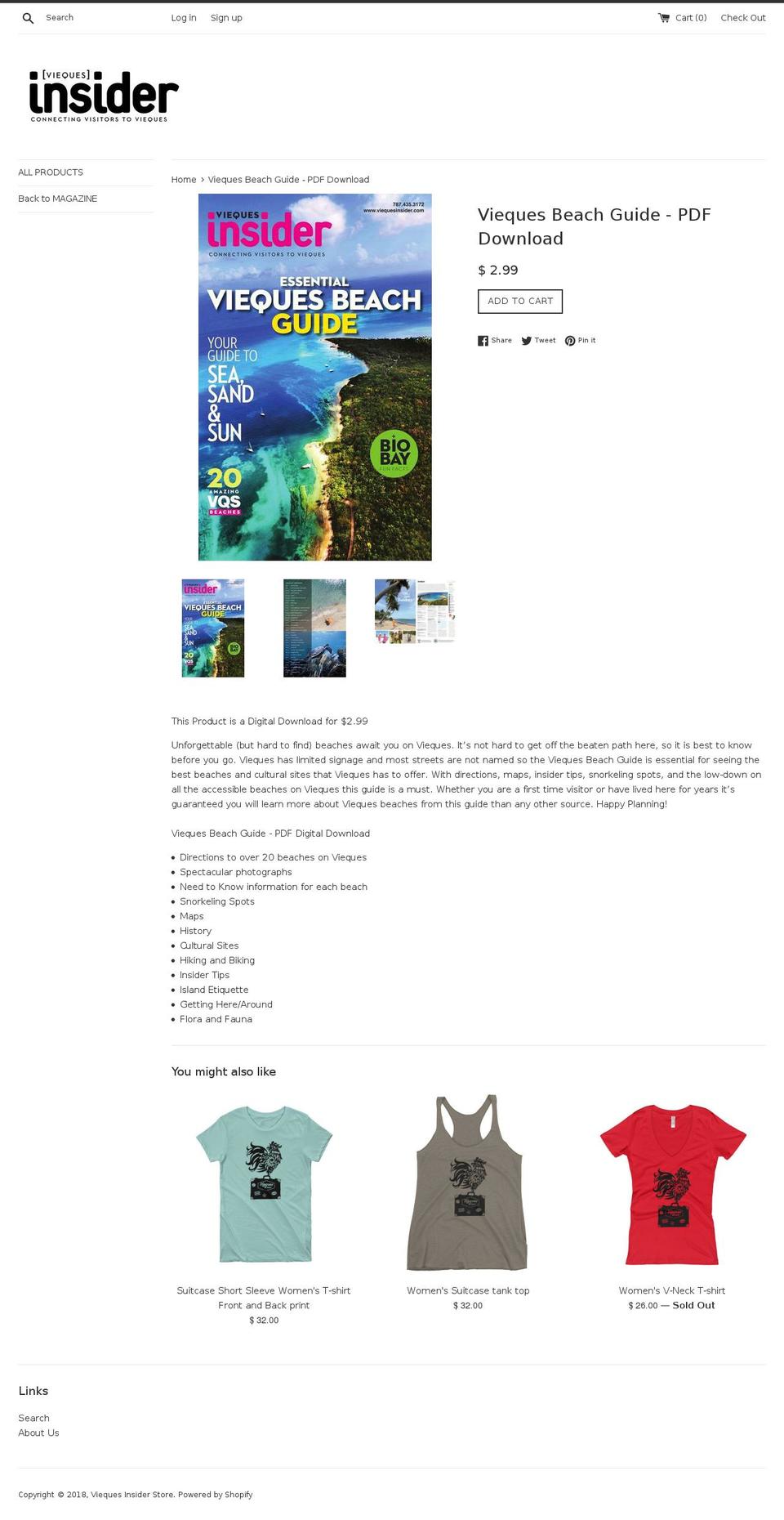 theviequesbeachguide.com — Shopify storefront screenshot