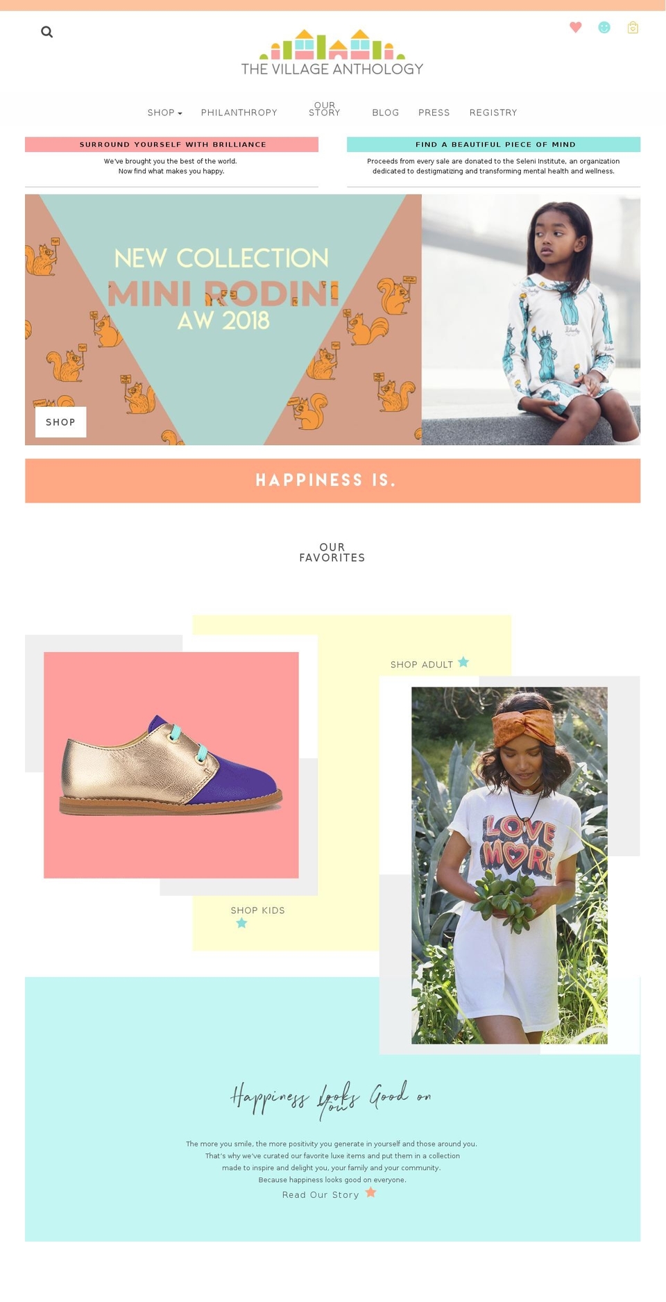 thevillageanthology.com — Shopify storefront screenshot