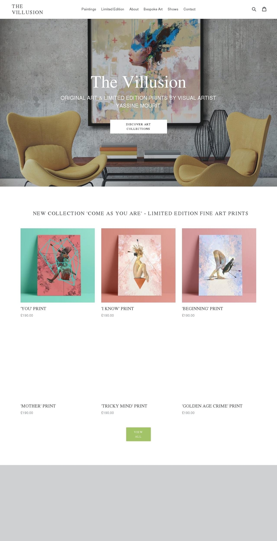 thevillusion.com shopify website screenshot