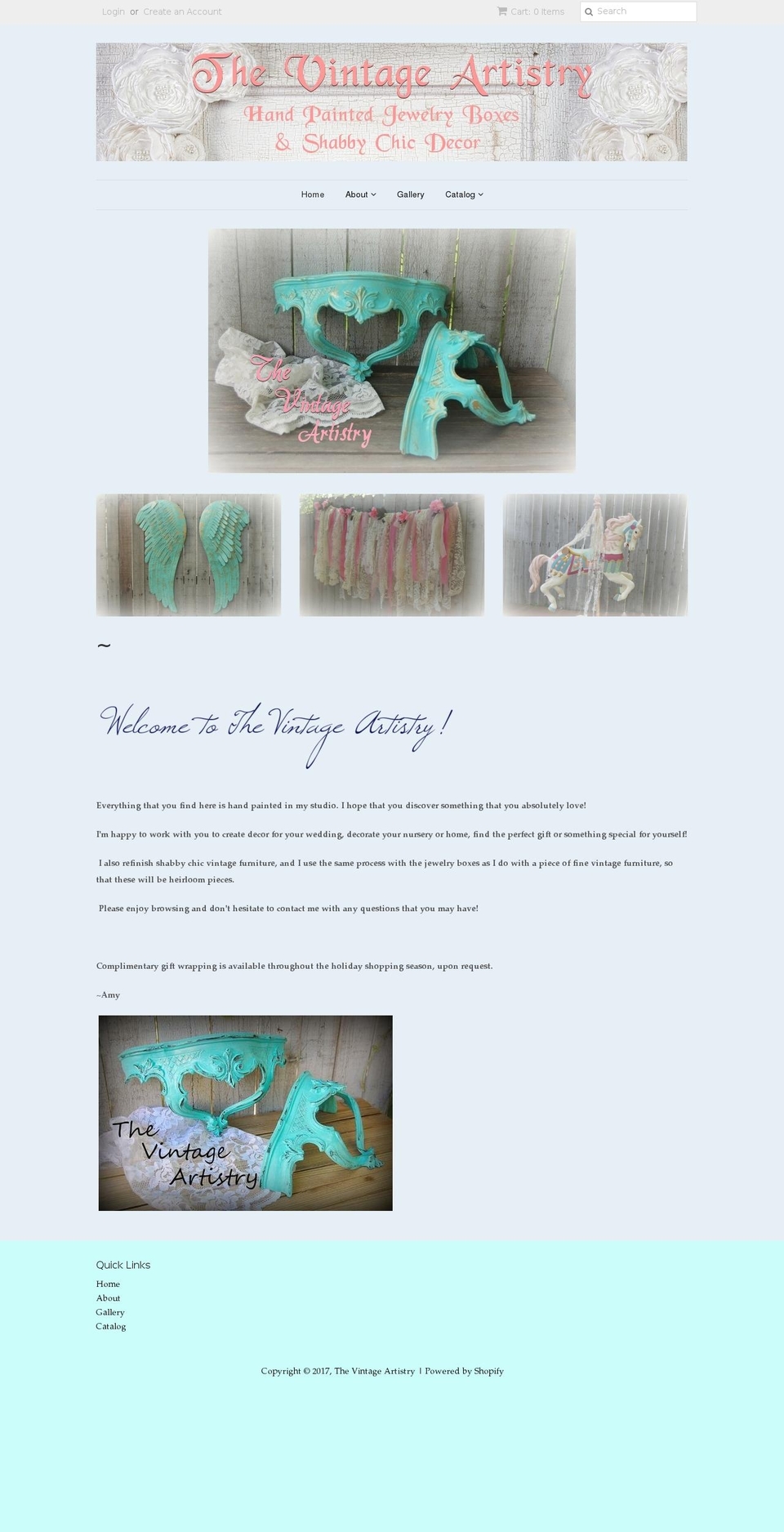 thevintageartistry.com shopify website screenshot