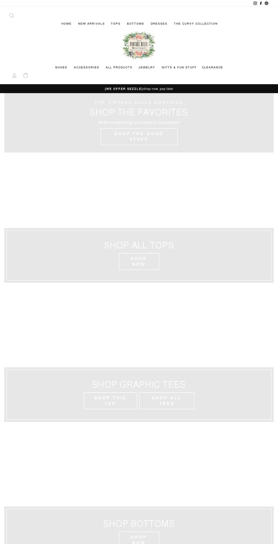 thevintagebelleboutique.com shopify website screenshot