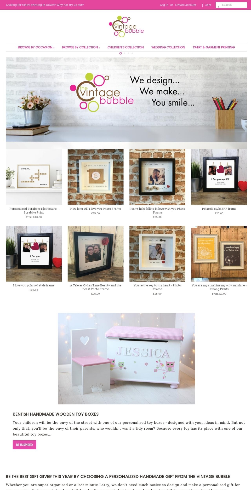 thevintagebubble.co.uk shopify website screenshot