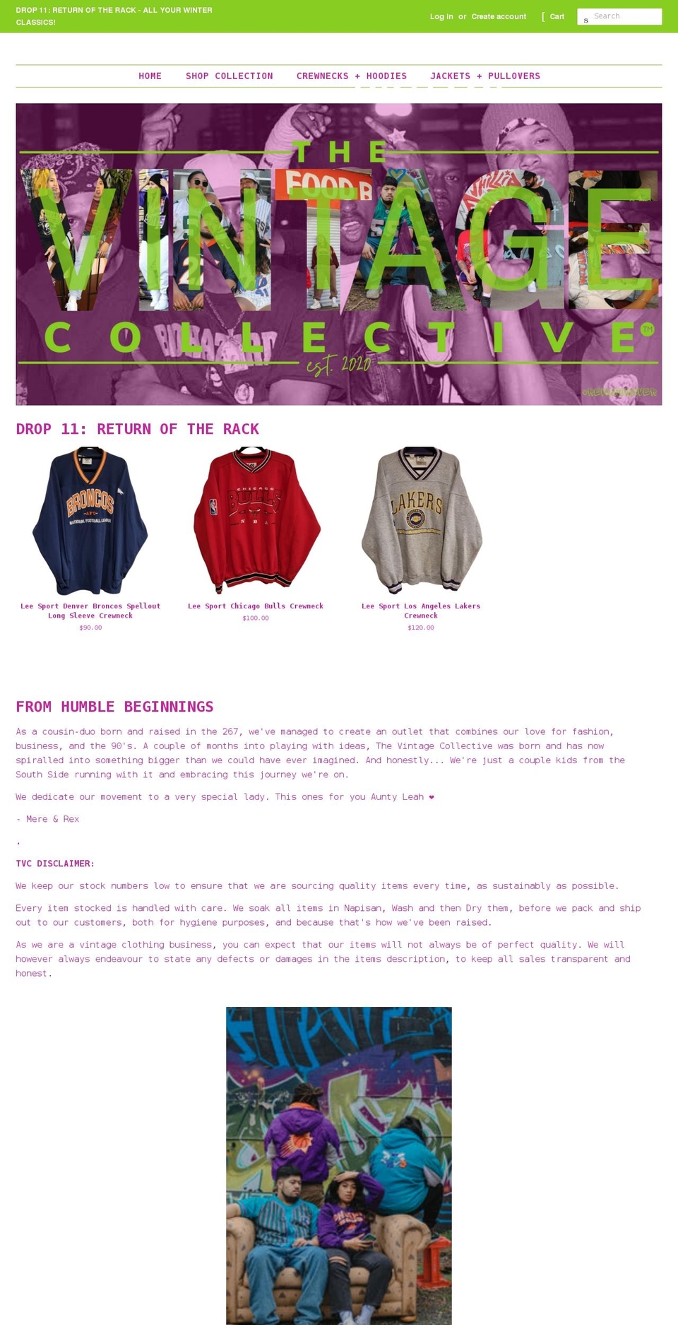 thevintagecollective.co.nz shopify website screenshot