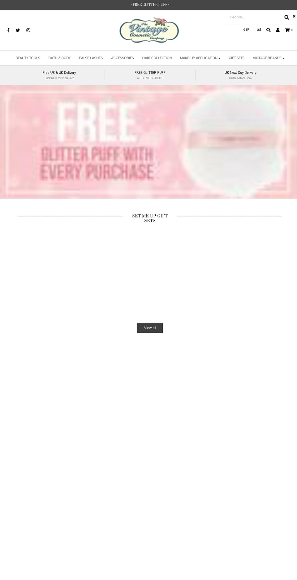 thevintagecosmeticcompany.com shopify website screenshot