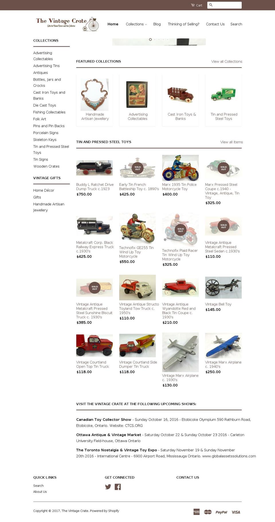 thevintagecrate.com shopify website screenshot