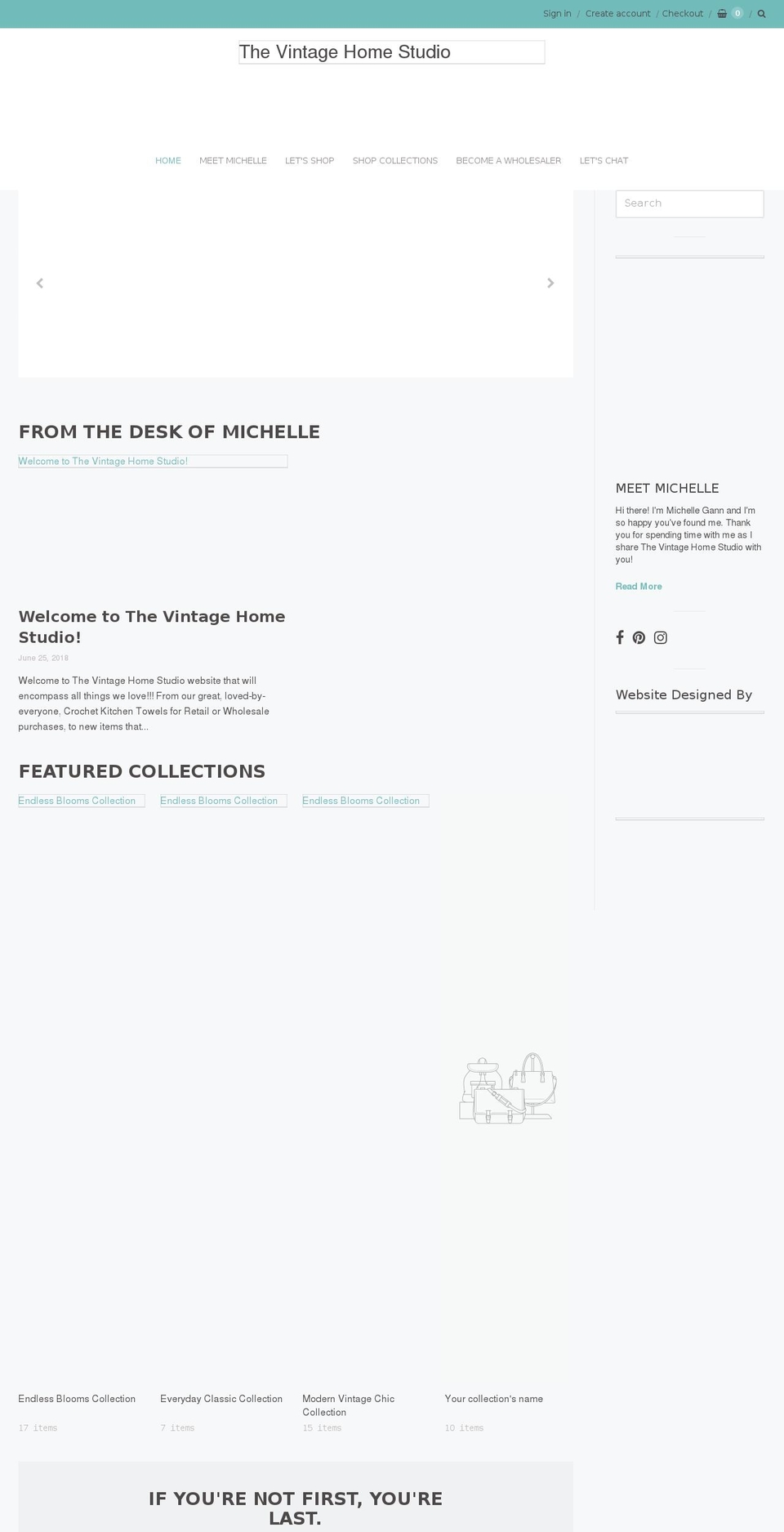 thevintagehomestudio.com — Shopify storefront screenshot