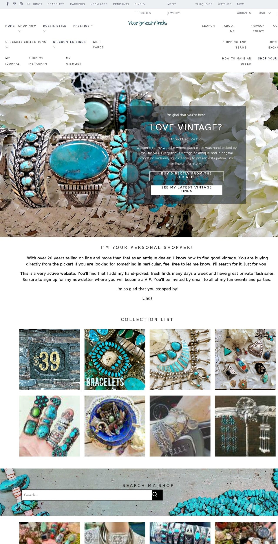 thevintagejewelrychick.rocks shopify website screenshot