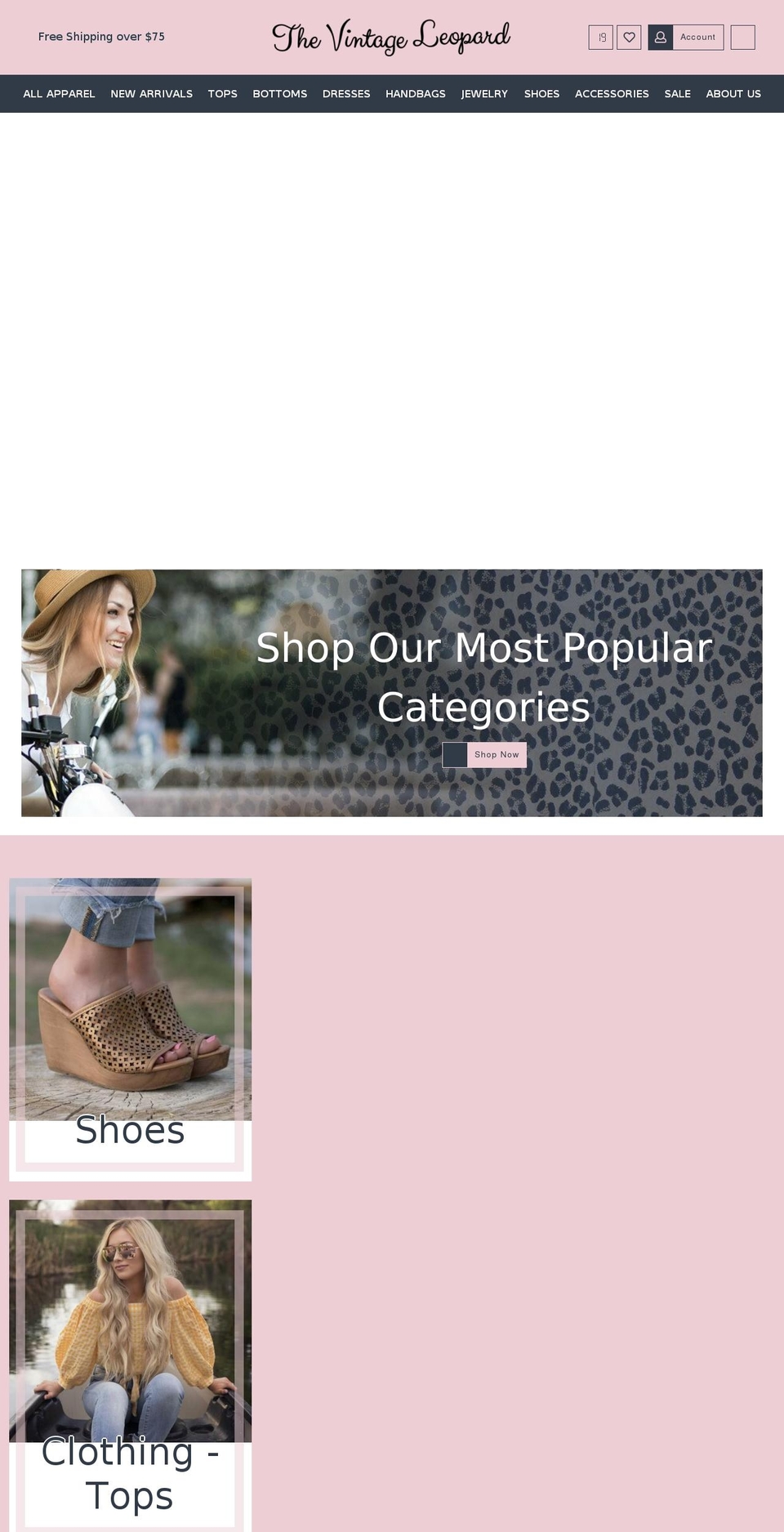 thevintageleopard.com shopify website screenshot