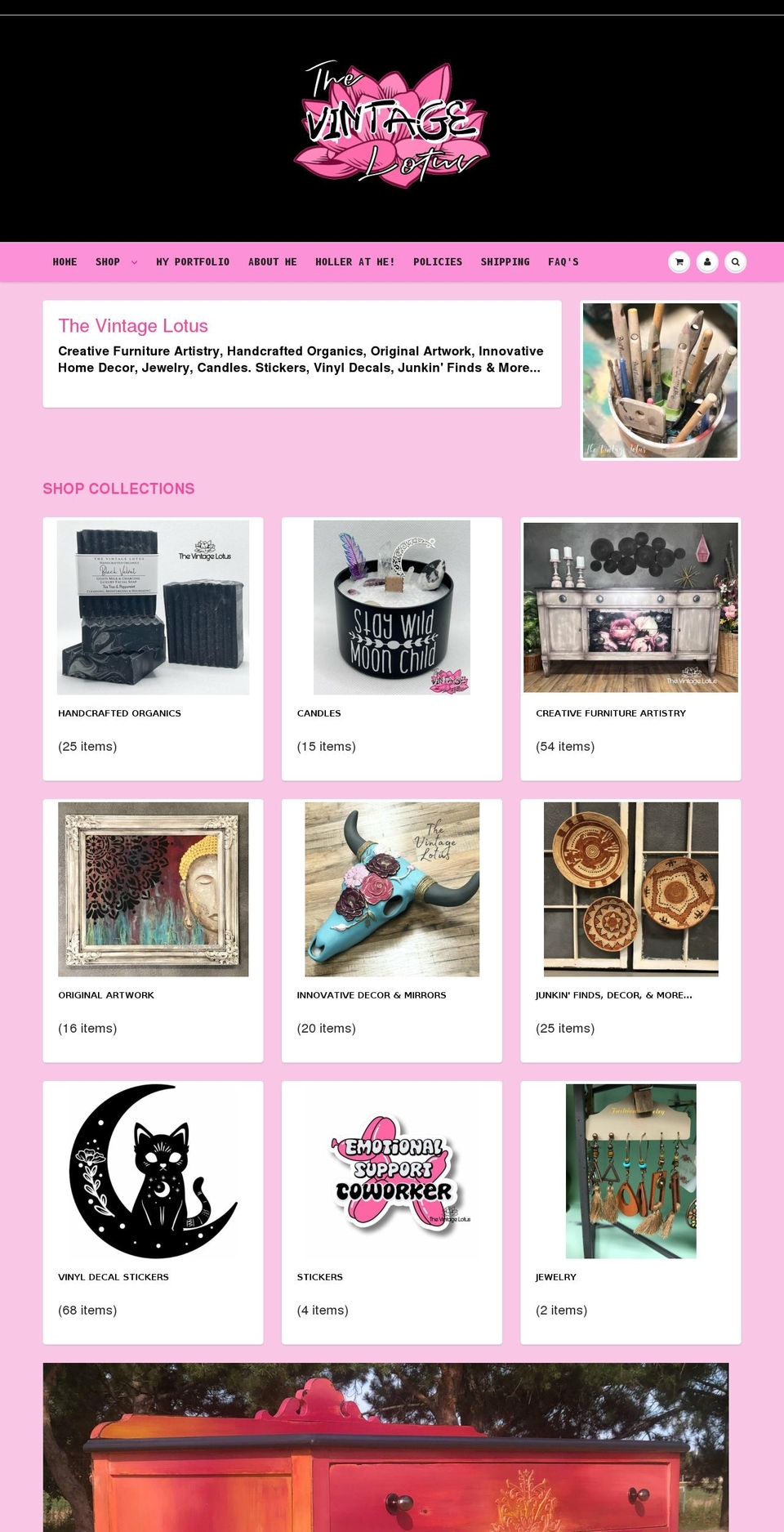 thevintagelotusstudio.com shopify website screenshot