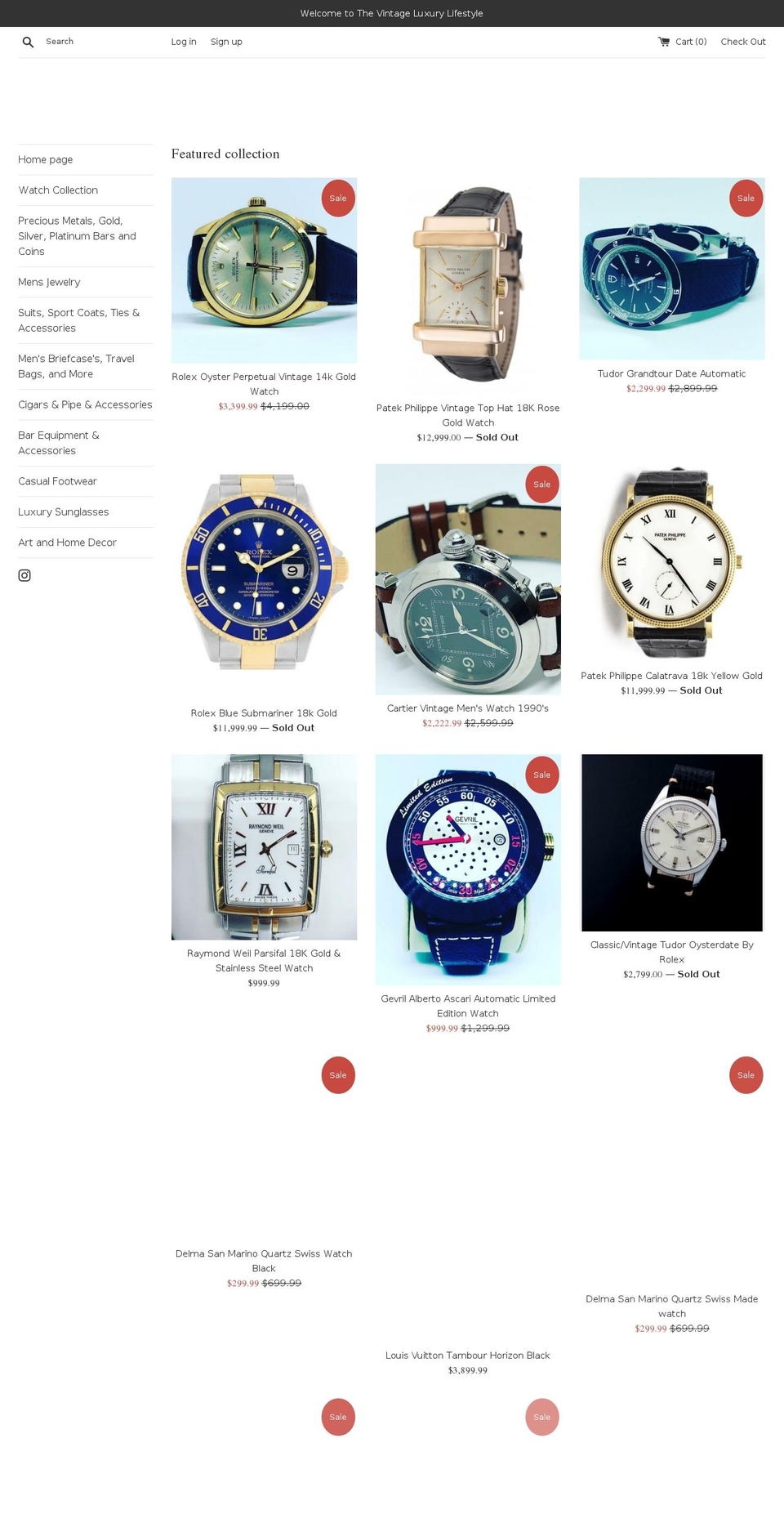 thevintageluxury1.com — Shopify storefront screenshot
