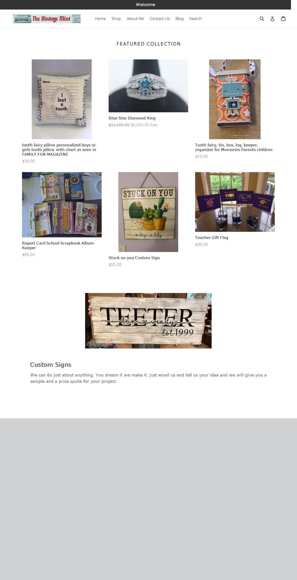 thevintagemint.com — Shopify storefront screenshot