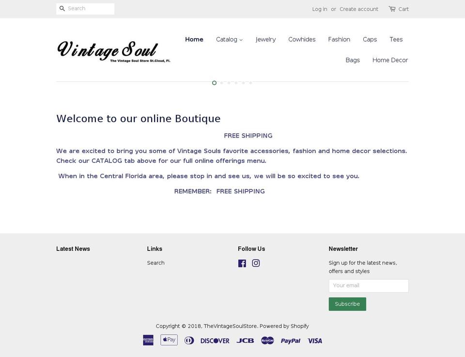 thevintagesoulstore.com — Shopify storefront screenshot
