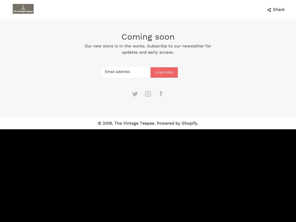 thevintageteepee.com shopify website screenshot