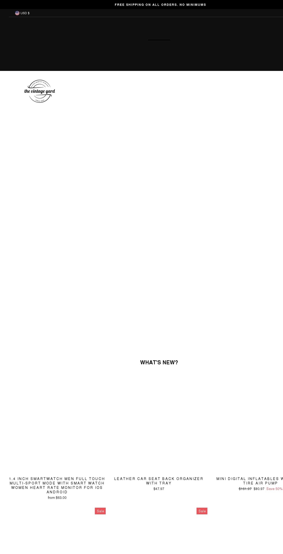 thevintageyard.com shopify website screenshot