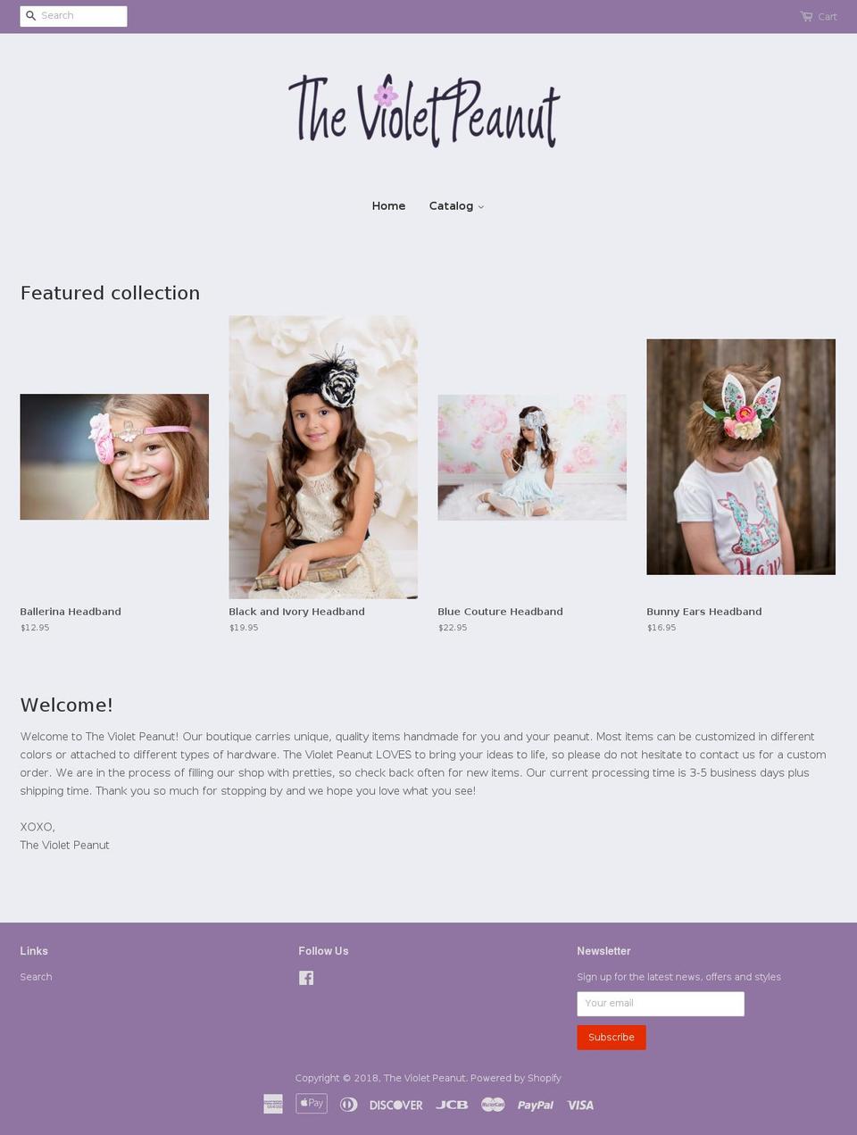 thevioletpeanut.com — Shopify storefront screenshot