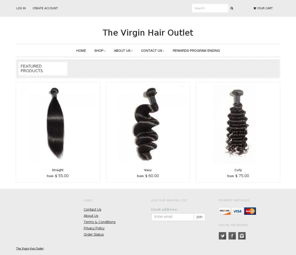 thevirginhairoutlet.com shopify website screenshot