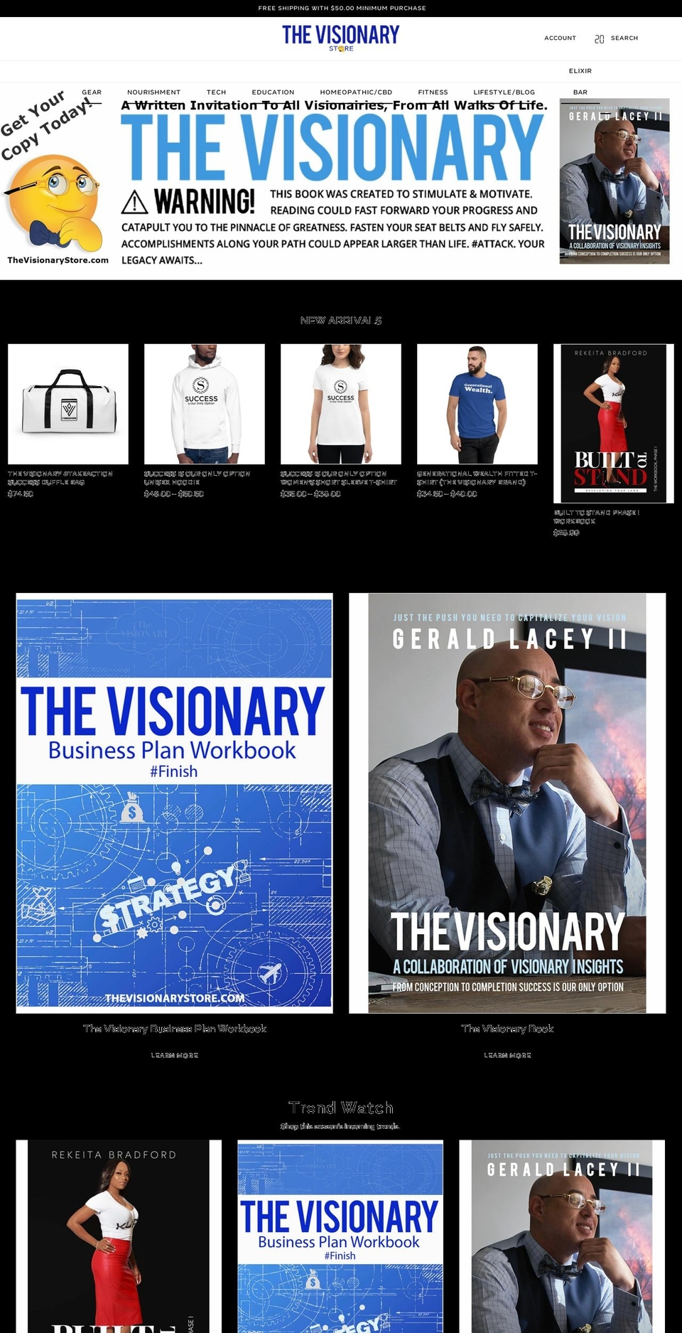 thevisionarystore.com — Shopify storefront screenshot