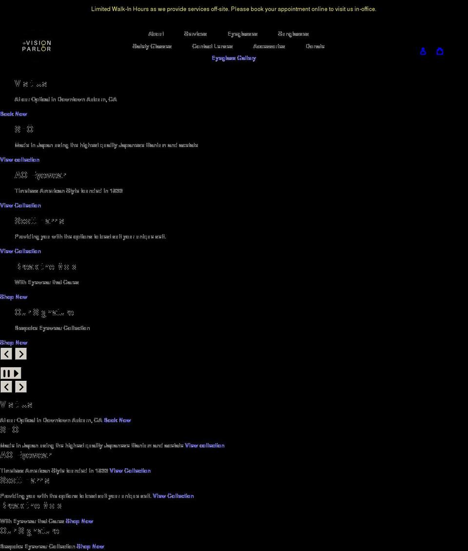 thevisionparlor.com shopify website screenshot