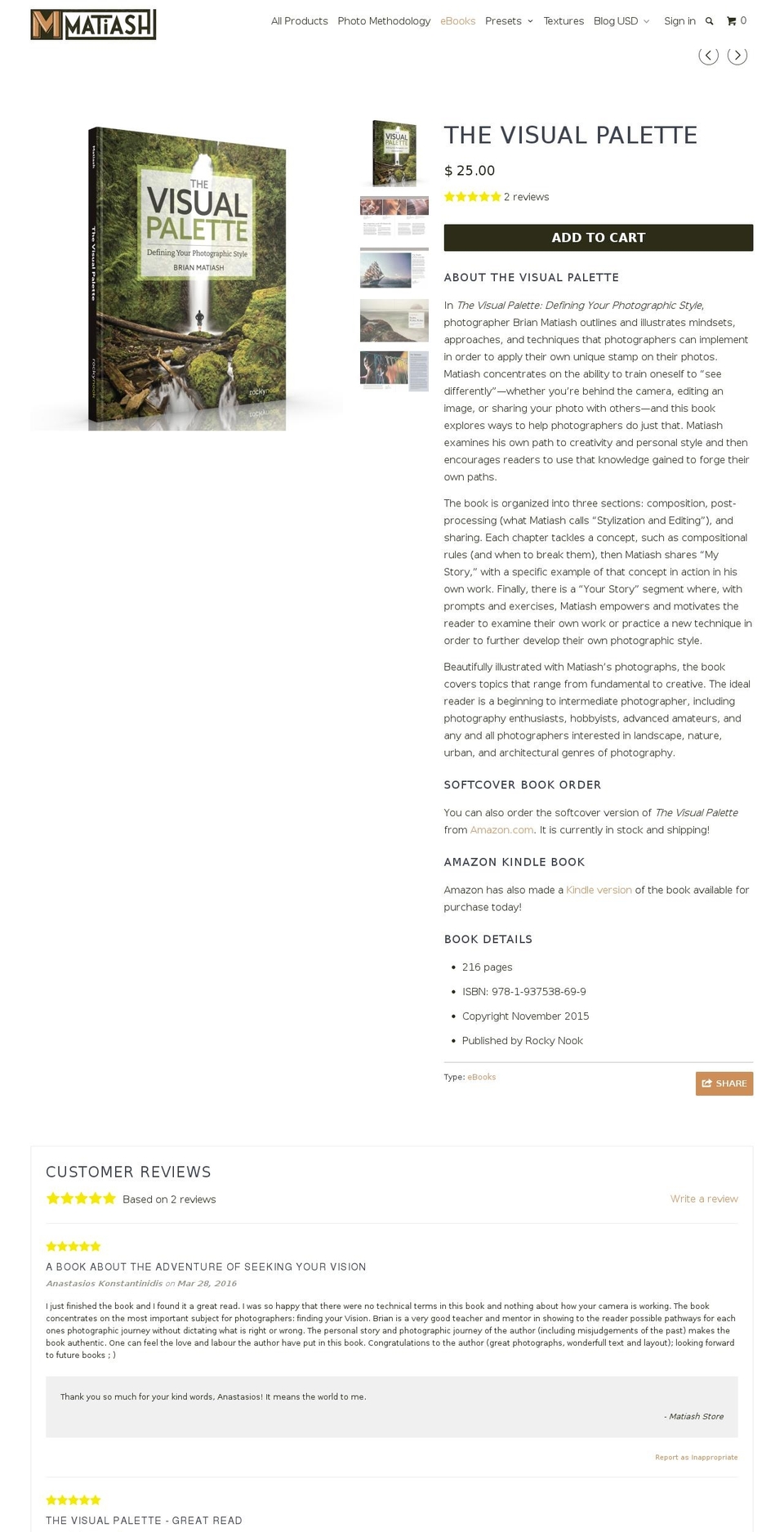 thevisualpalette.com shopify website screenshot