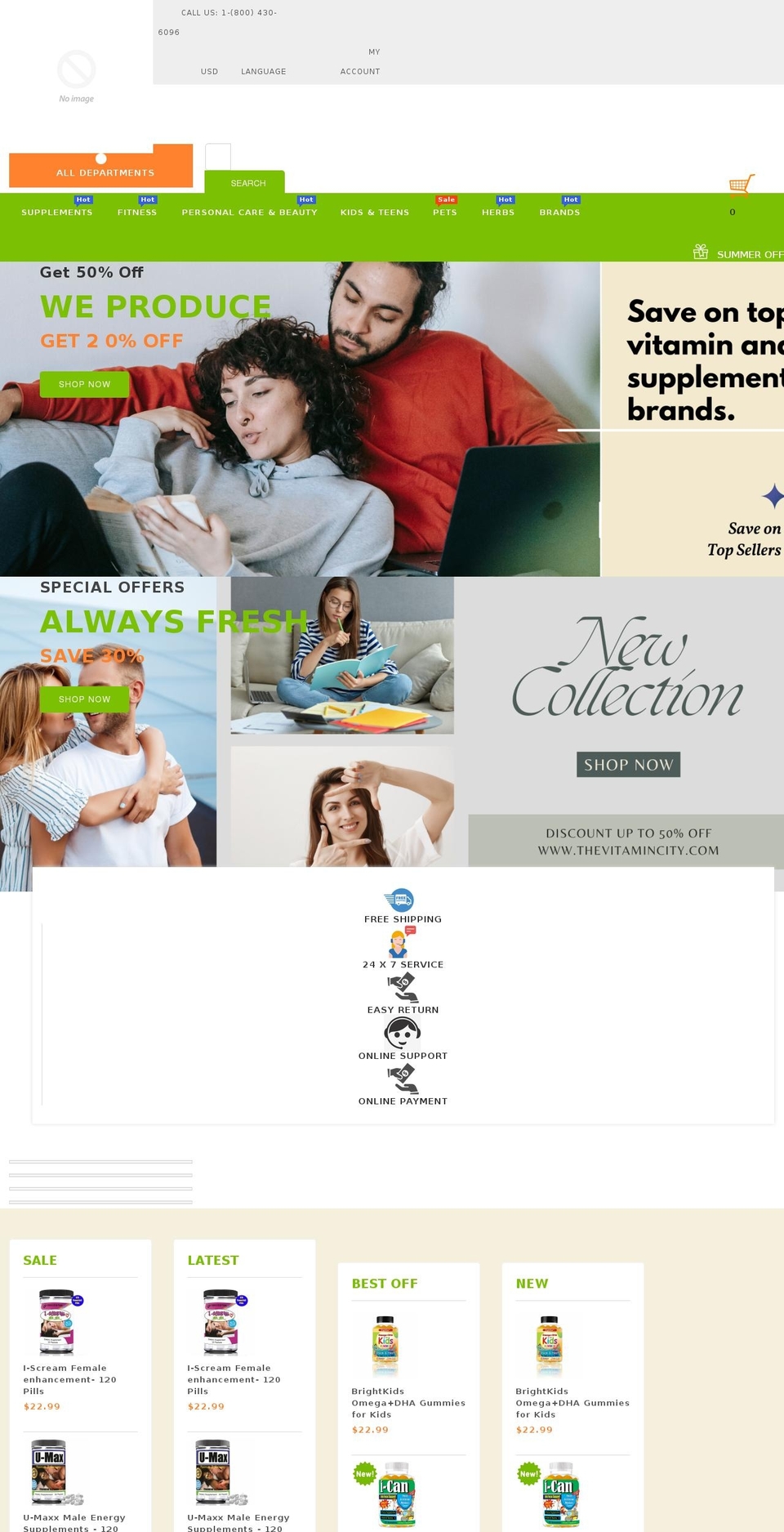 thevitamincity.com shopify website screenshot