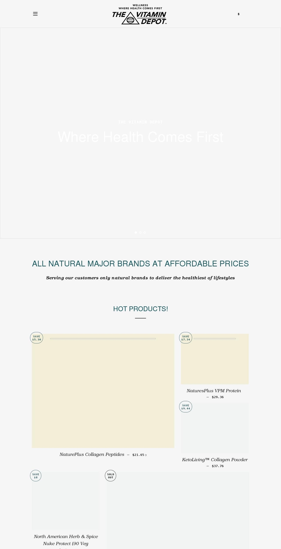 thevitamindepot.net shopify website screenshot