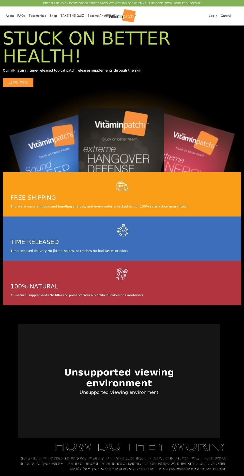thevitaminpatch.com shopify website screenshot