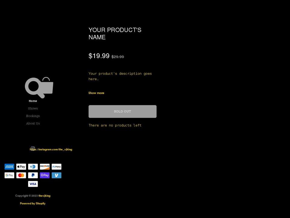 thevjking.com shopify website screenshot