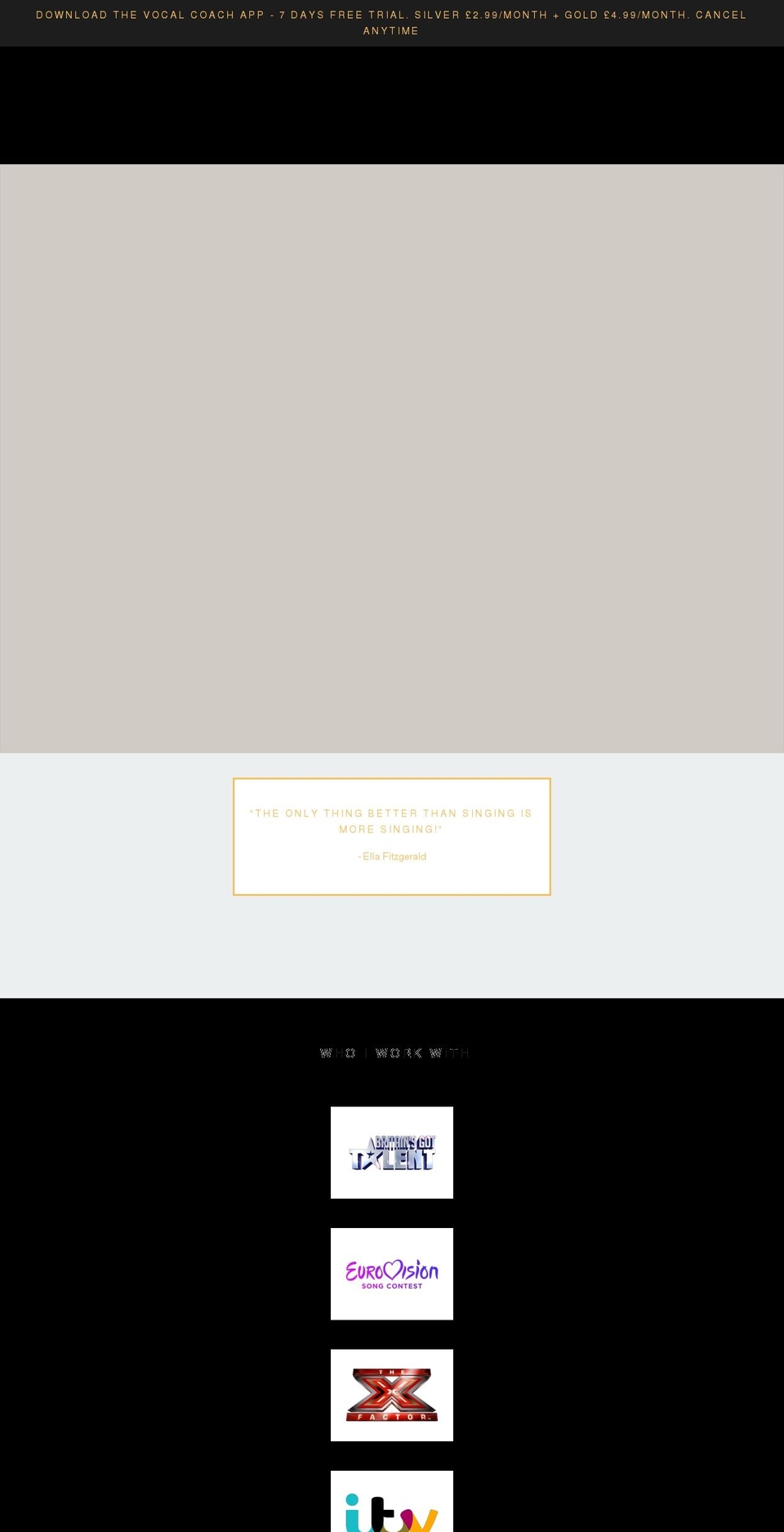 thevocalcoach.com shopify website screenshot