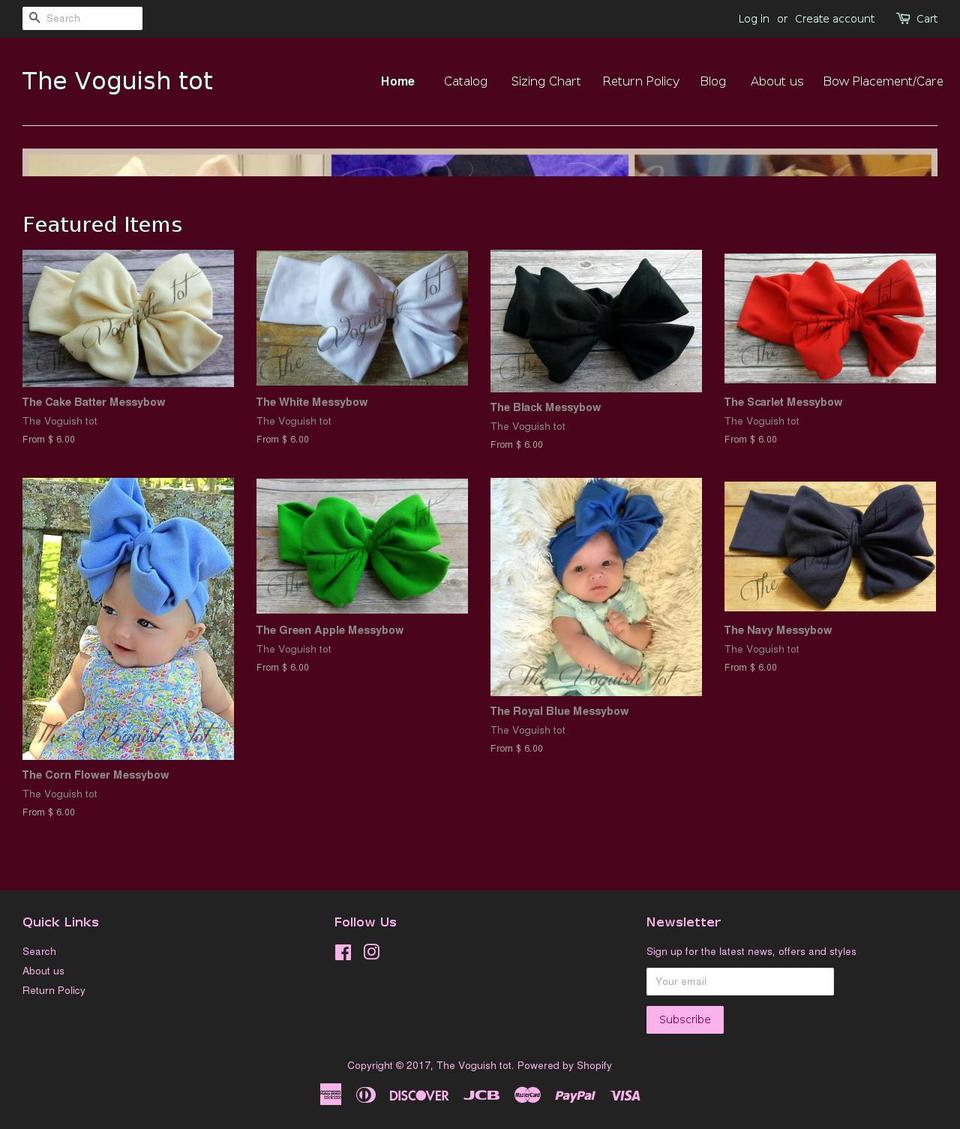 thevoguishtot.com shopify website screenshot