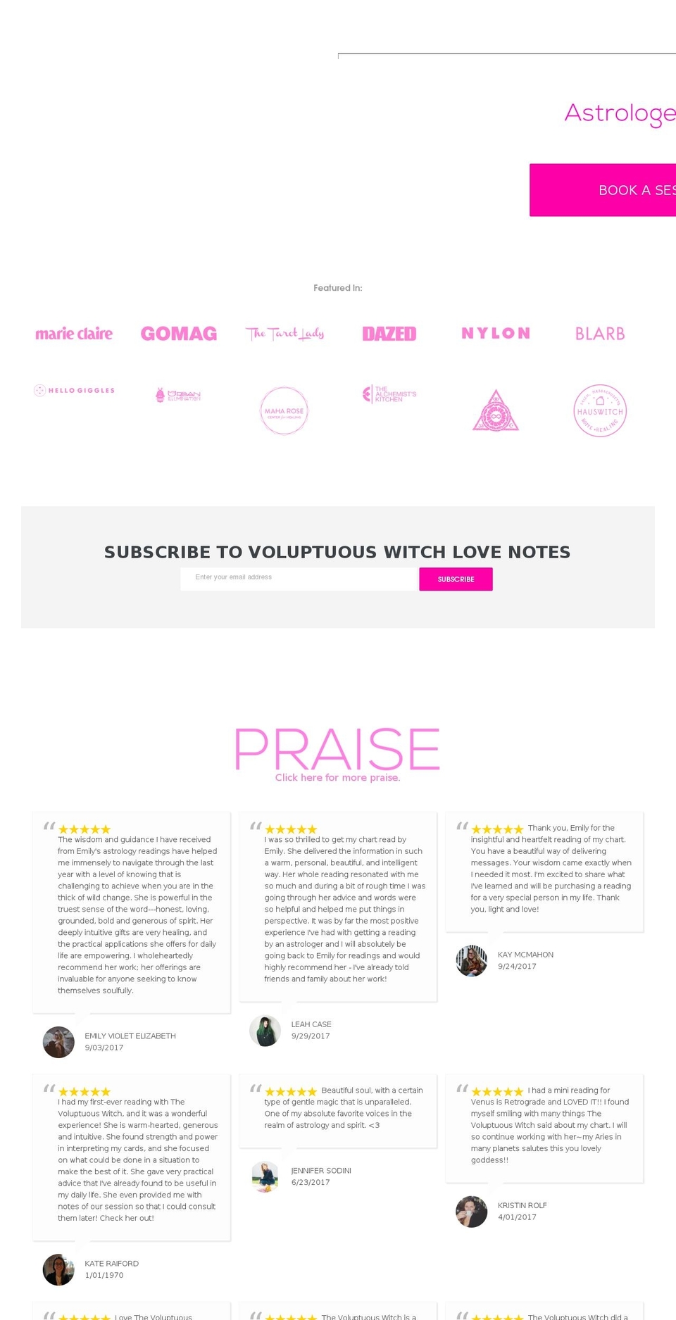 thevoluptuouswitch.com — Shopify storefront screenshot