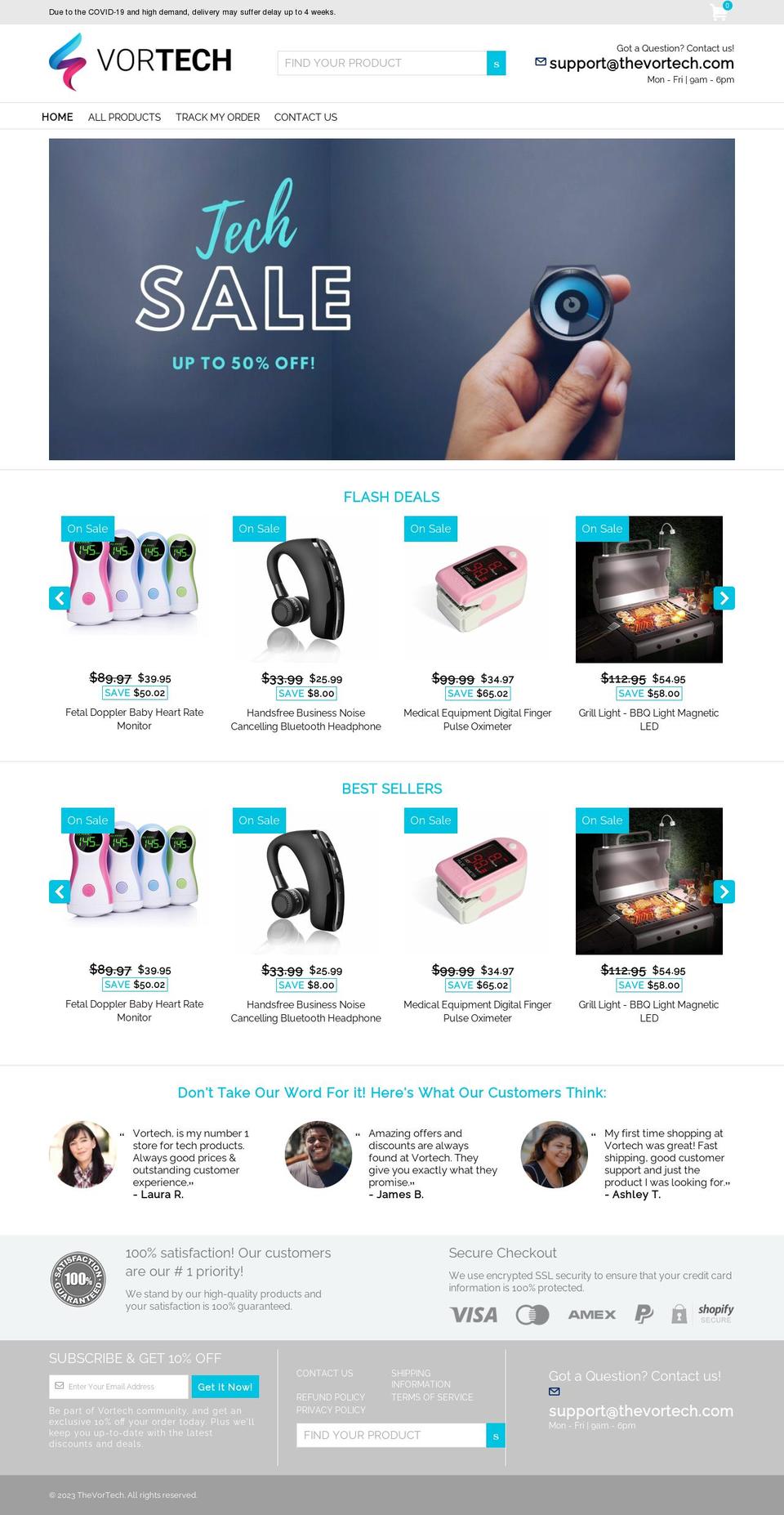 thevortech.com shopify website screenshot