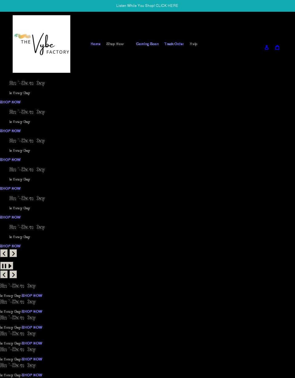 thevybefactory.com shopify website screenshot