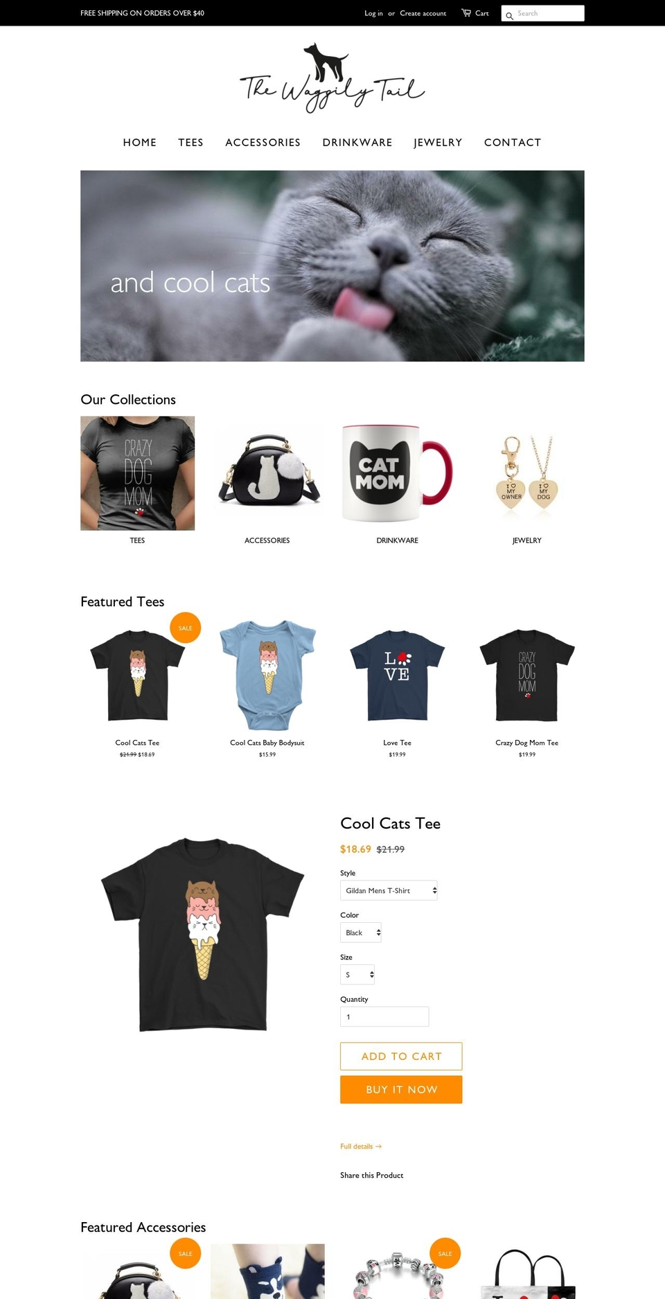 thewaggilytail.com — Shopify storefront screenshot