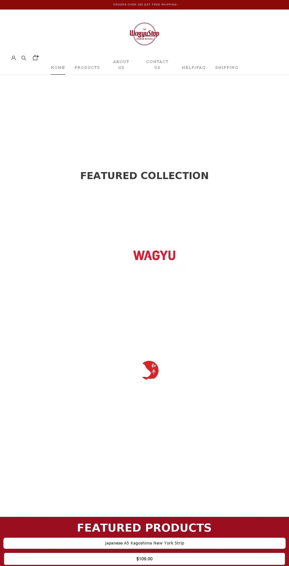 thewagyustop.com shopify website screenshot