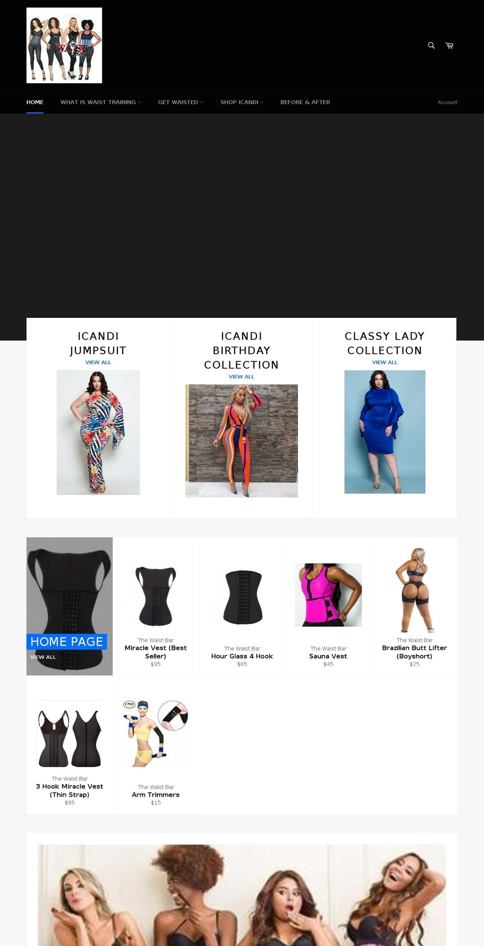 thewaistbar.com shopify website screenshot