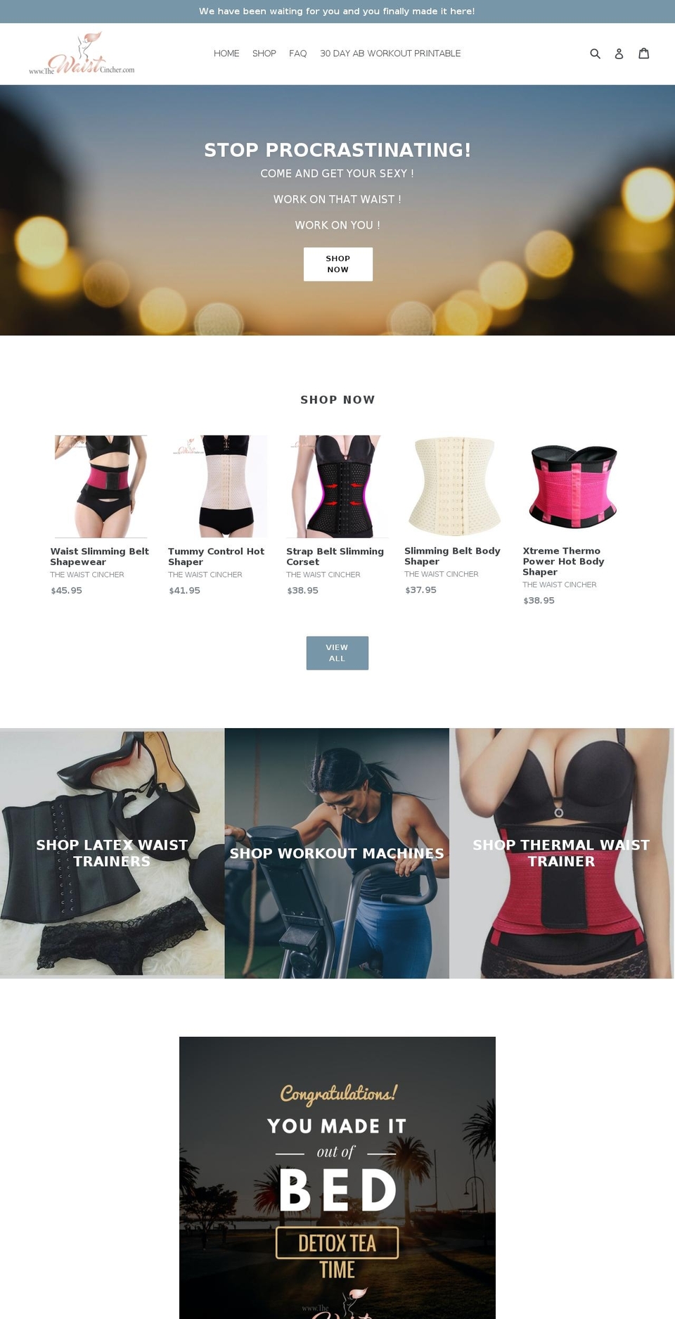 thewaistcincher.com — Shopify storefront screenshot