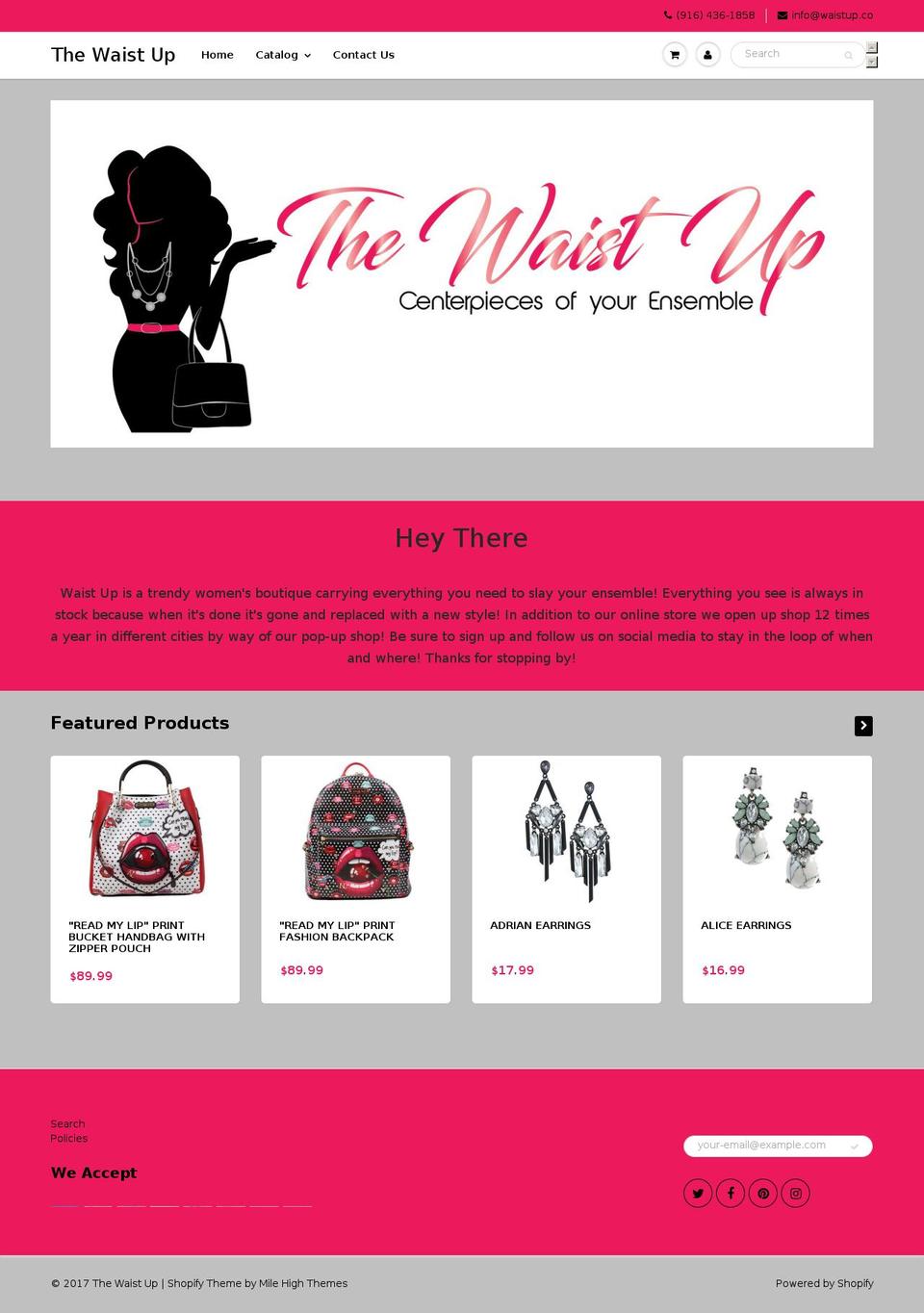 thewaistup.com shopify website screenshot