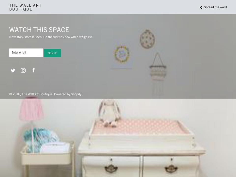 thewallartboutique.com — Shopify storefront screenshot