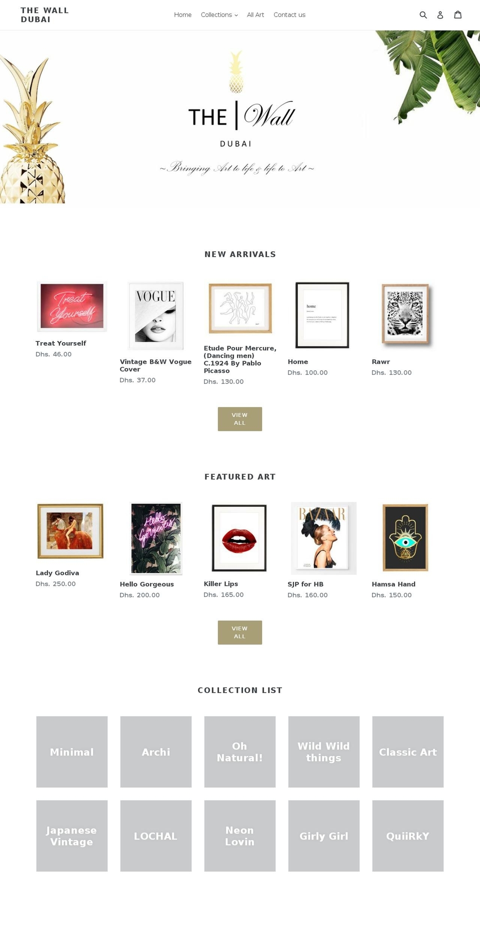 thewalldubai.com — Shopify storefront screenshot
