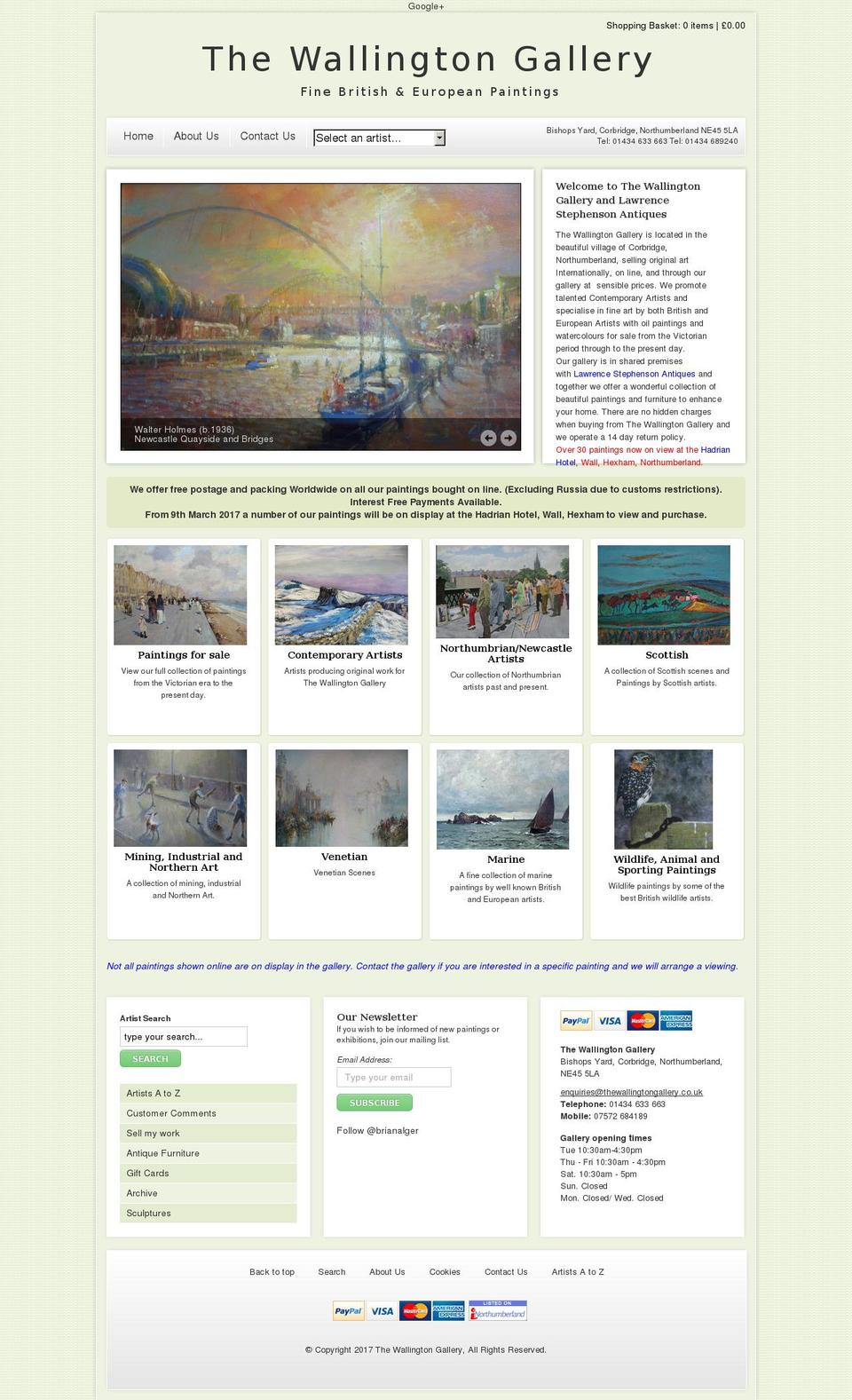 thewallingtongallery.co.uk shopify website screenshot