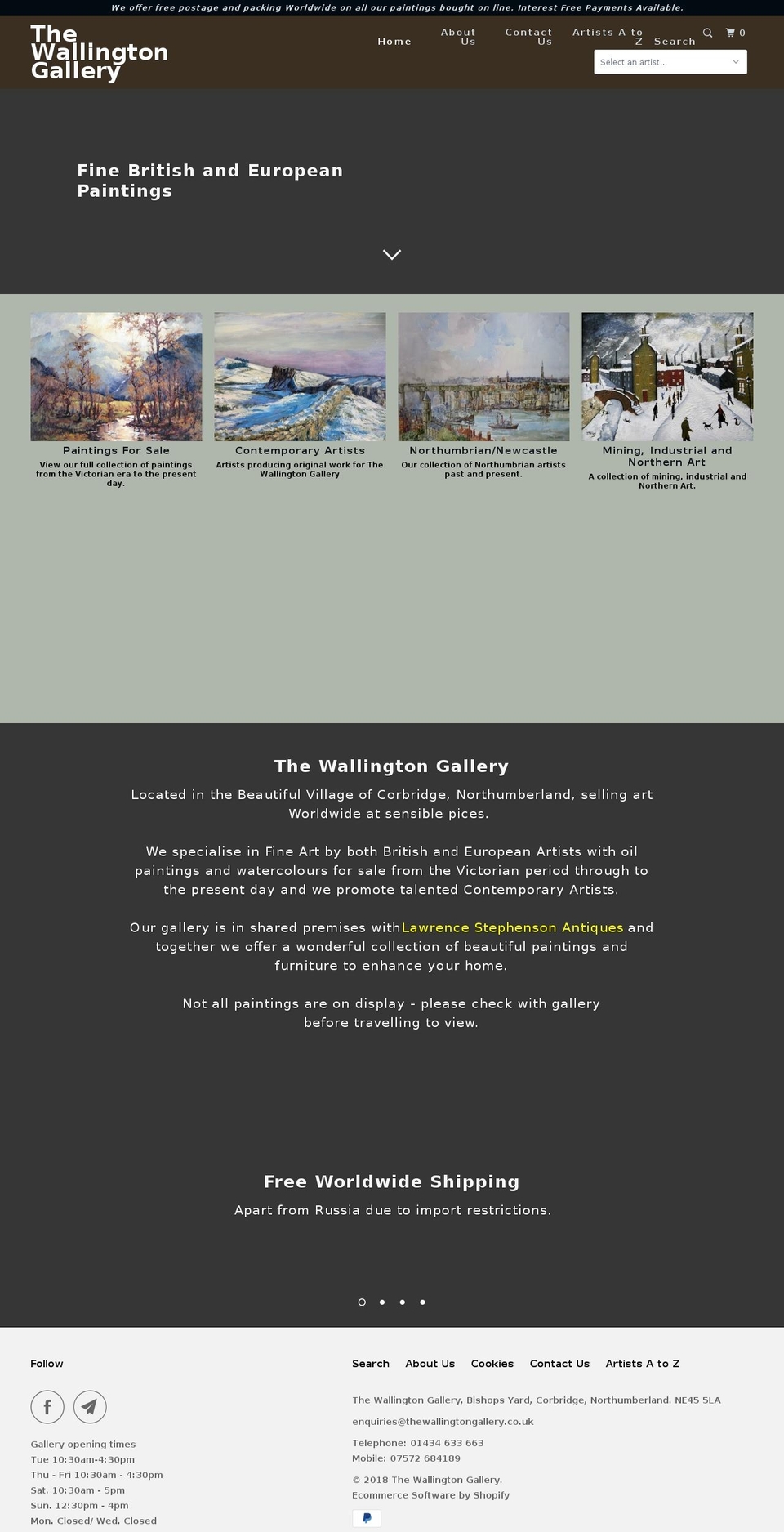 thewallingtongallery.com shopify website screenshot