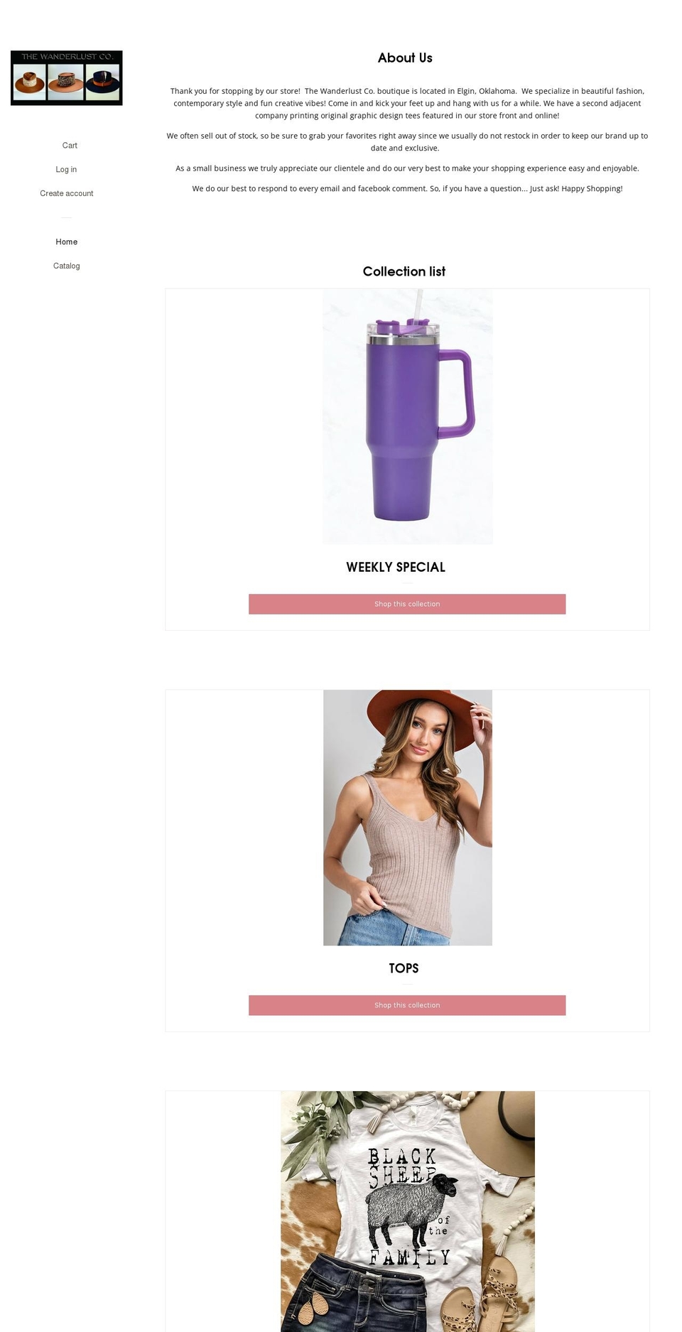 thewanderlustcompanyok.com shopify website screenshot