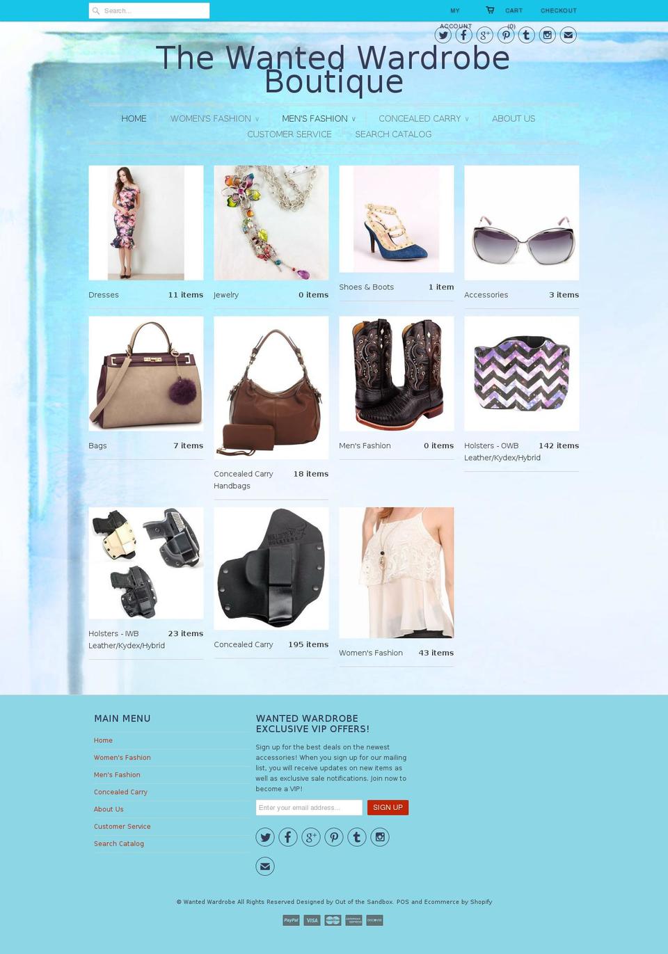 thewantedwardrobe.com shopify website screenshot
