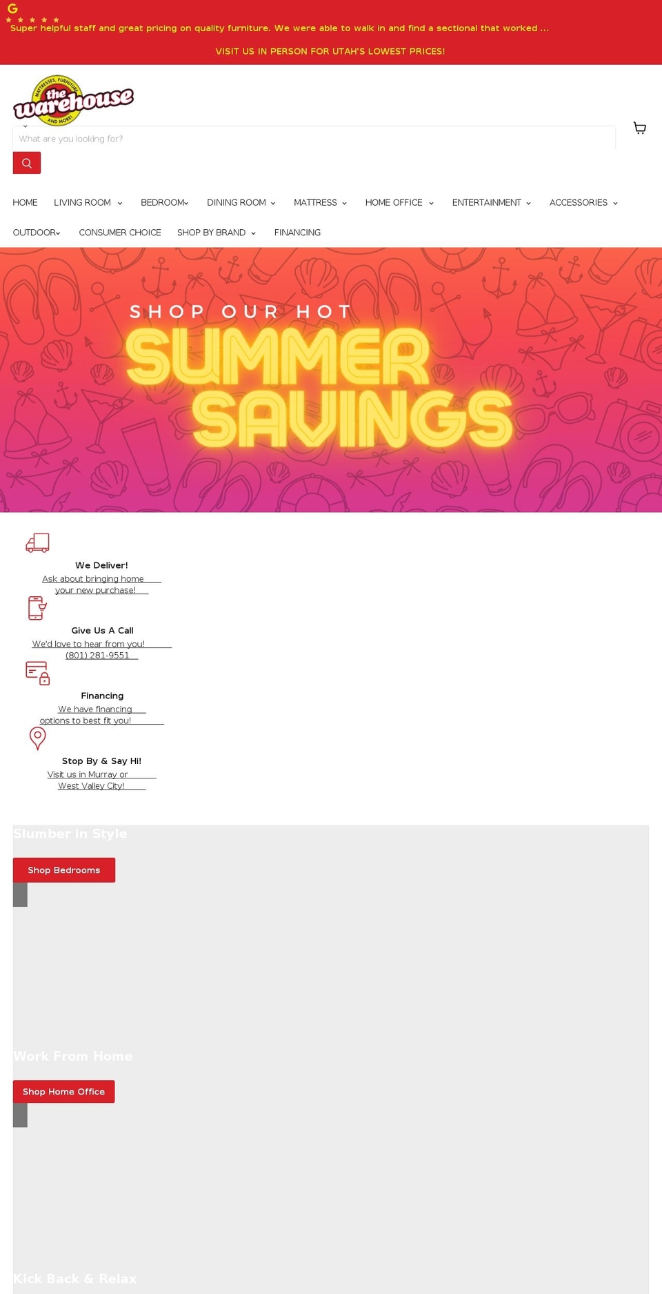 thewarehouseutah.com shopify website screenshot