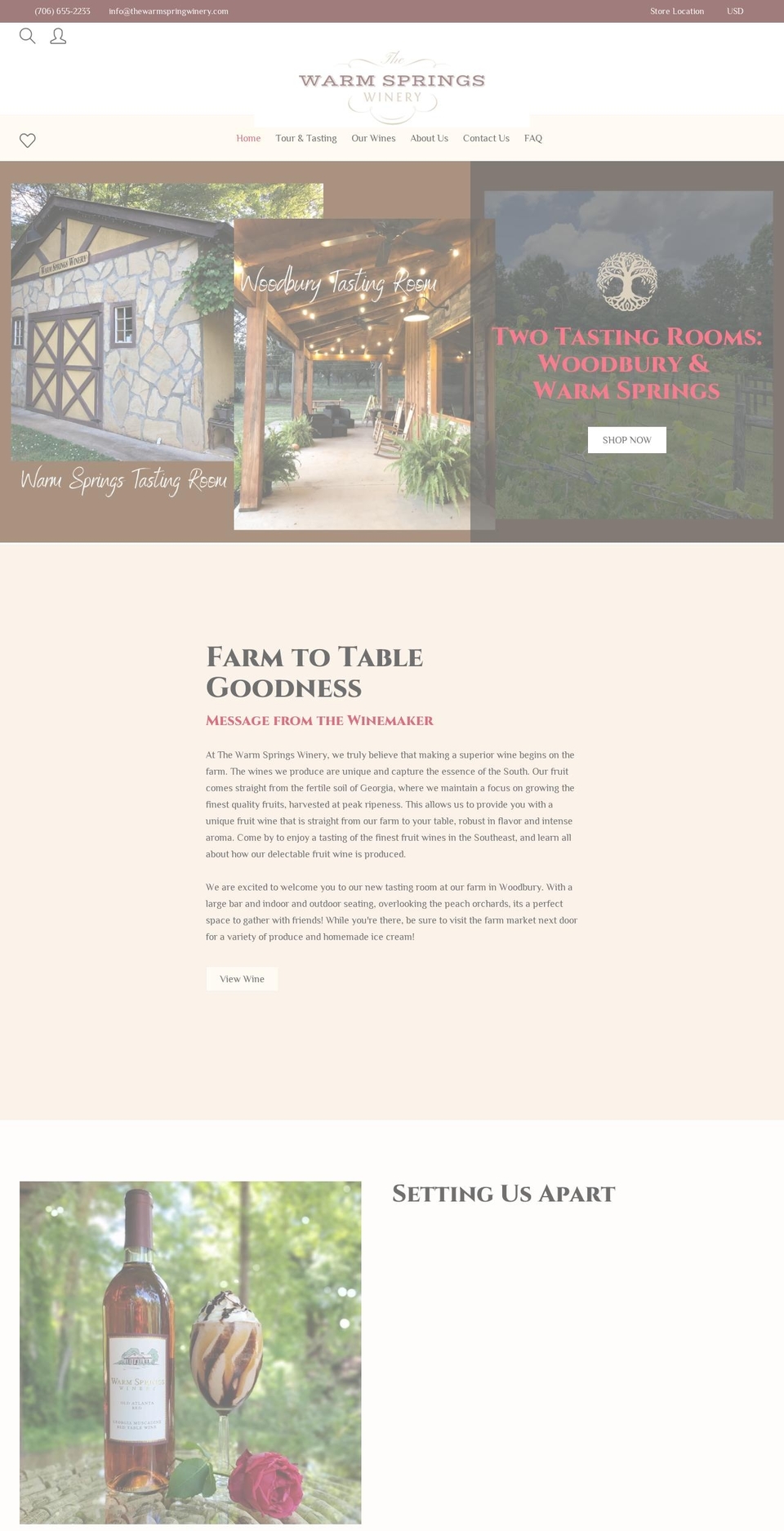thewarmspringswinery.com shopify website screenshot