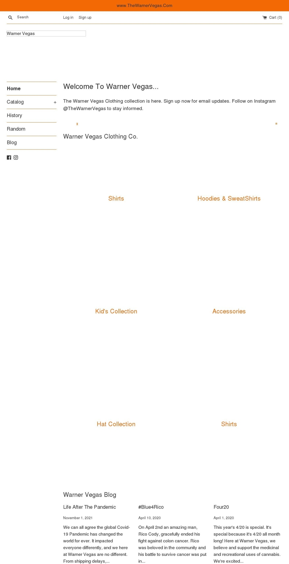 thewarnervegas.com shopify website screenshot