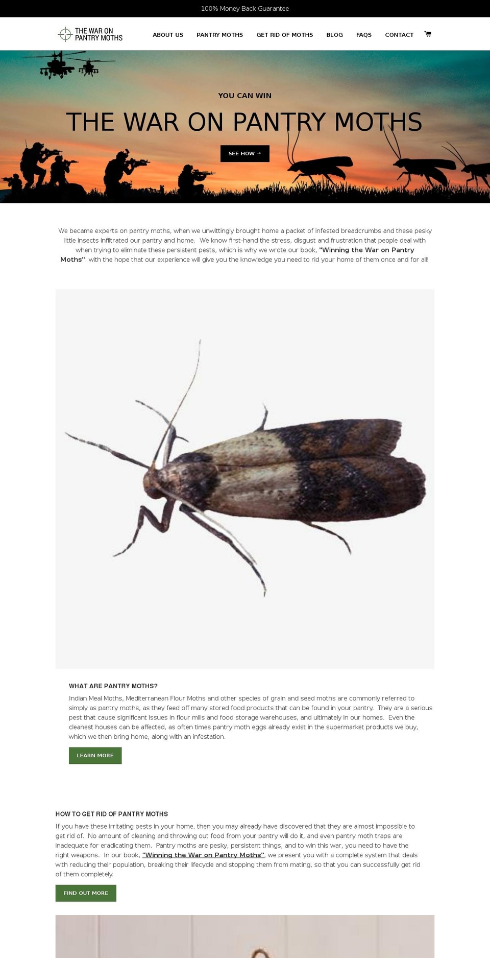 thewaronpantrymoths.com shopify website screenshot